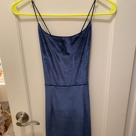 NBD Navy Velvet Mini Dress - Picture 3 of 4